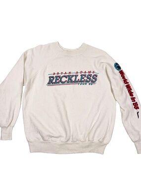 Vintage 80s Bryan Adams Reckless WorldWide Tour Concert Sweatshirt USA